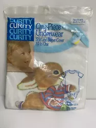 Vintage 80s Curity One Piece Underwear Shirt & Diaper Cover Newborn To 13 Lb. Lightweight New Sealed Vintage Shipped...