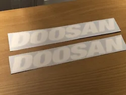 Doosan Diesel 12” (set Of 2) Stickers White Forklift Decals Loser Excavator. Condition is New. Shipped with USPS...