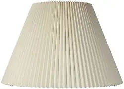 The correct size harp and a finial are included free with this shade. This pleated lamp shade features a lovely beige...