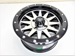 QuadBoss Wagon Wheel 14x7 4/110 5+2 Offset Black/Machined RT-GW106147110BMB.