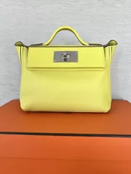 New Hermes 24/24 21 Mini Bag Lime PHW. Full set and receipt available upon request.