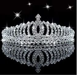 Princess Tiara Sparkle Crystal Rhinestone Kids Crown Birthday Glitter Tiara with Comb.