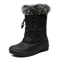 ♢ Mid Calf. Easy To Wear: Slip on these winter snow boots with ease and adjust for a snug fit with the bungee cord...