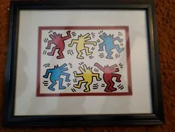 You are bidding on a KEITH HARING art print called Dancing Dogs framed measuring about 9 by 11 inches in excellent...