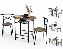 JOINATRE 3 Piece Dining Set, Compact Dining Table and Chairs. This 3 Piece Dining Table Set features classic curved...