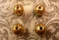 SET OF FOUR STYLISH CAST BRASS SMALL BALL SHAPED REPRODUCTION FEET. SMARTEN UP YOUR MANTLE CLOCK OR FURNITURE & ANY...