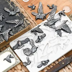 •Model: Flocking Birds. • High quality, food safe silicone mould that pairs well with fondant, chocolate and candy....