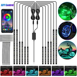 12PCS RGB Motorcycle LED Light Accent Glow Neon Strip Kit. Colorful Mode: Motorcycle strip lights kit feature 18 RGB...