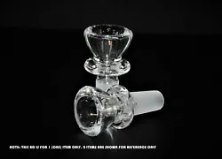 This ad features ONE (1) 14mm THICK GLASS CLEAR bowl shaped water pipe slide bowl with a thick glass grip and lower...