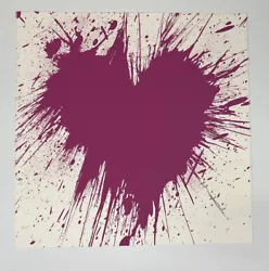 Mr Brainwash Heart Splash Print Two color screenprint on hand torn archival art paper with deckled edges. Signed...
