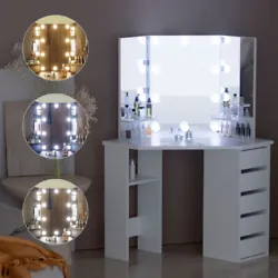 【Applicable to many scenes】The white fashionable appearance of the dressing table is suitable for bedroom, girls...