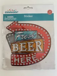 Fresh Beer Here Wall Sticker ~ 6.5 x 6.5 inch ~ Peel and Stick ~ Decor.