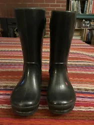 Crocs Wellies Boots Rain boots Black Pull On Kids Child Size 12 EUC.