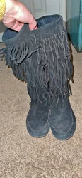 fringe flat boots. Have only been worn a couple of times so still In amazing shape!  Plus super thick and warm inside...