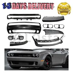2015-2023 Dodge Challenger Hellcat Models Only. Surface Finish: Unpainted (Front Bumper Lip: Textured Black). 1 x Front...