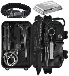 Upgrade Survival Knife: High quality Swiss survival knife for any use. 11 in 1 Survival Kit. Tactical flashlight....
