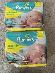 Pampers Preemie Swaddlers. P-1 Less than 6 lbs. 2 Packs Of 20 Diapers each included. Total of 40 Diapers. Sealed Bags....