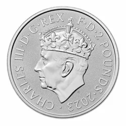 The coin is struck in 1 Troy ounce of. 999 fine silver and has a face value of £2. The 2023 Great Britain 1 Oz Silver...