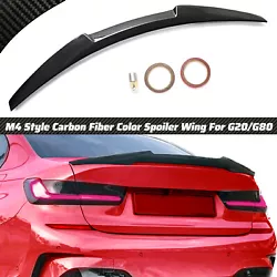 For 2019-2023 BMW G20 3-Series 330i M340i Sedan. 1 X Trunk Spoiler with Hardware AS PICS SHOWN. Surface Finish:Carbon...