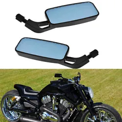 Motorcycle Rectangle Steady Rearview Mirrors 8/10Mm For Honda Suzuki Kawasaki Us. Motorcycle Black Rearview Mirrors For...