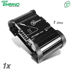 1x TPT-1500 1 Ohm - Timpano 1 Channel TPT1500EQ Compact Car Audio Amplifier. Timpano 1500 Watts Car Audio Amplifier...