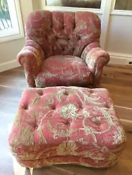 Arm chair with ottoman(SF DESIGN CENTER) Condition is Used, but gently and in excellent condition. Colors are reddish,...