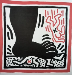 This Keith Haring lithograph is a must-have for any pop art collector. The lithography technique used in production...