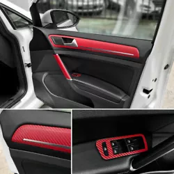 3D Red Carbon Fiber Car Interior Panel Protector Sticker Accessories DIY Durable. 15.7
