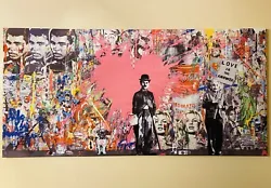 Large Street Art - Mr. Brainwash - Canvas Print - New and Framed. The print has been hand stretched and framed into a...