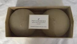2 POTTERY BARN AMBER FLOATING CANDLES NEW.
