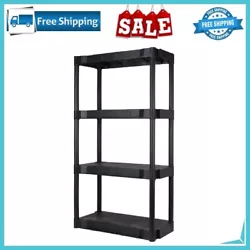 This Adult Hyper Tough Black Plastic 4 Shelf Shelving Unit is a great solution for all your storage needs. This...