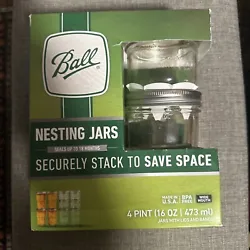 BRAND NEWAdd a touch of vintage charm to your kitchen with this set of 4 Ball Pint Nesting Canning Mason Jars. With a...