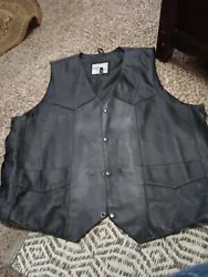 Leather Vest with Gun Pockets Biker Concealed Carry Holster CCW Mens Motorcycle. Like new, wore once or twice.