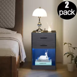 【MULTIFUNCTION】This modern led nightstand is ideal for bedroom, college dorm, living rooms, offices, etc. This side...