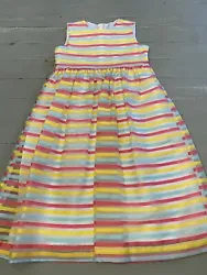 Maggie Breen Too Girls Stripe Dress Size 10 Formal Easter Church Party No Belt. Excellent condition , linedHas belt...
