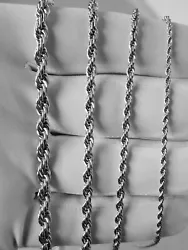 Chain Type: Rope Chain. Chain Lock: Lobster Clasp. Chain Width: 2mm, 3mm, 4mm, 5mm. Chain Length: 16”, 18”, 20”,...