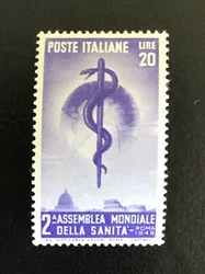 Assemblea Mondiale della Sanità. 1949 Lire 20 violetto MNH.