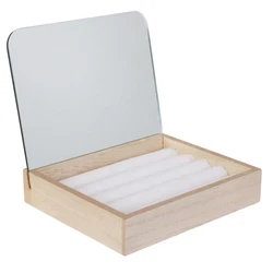 Porte Bagues. Couleur : Beige. Miroir inclus. Informations Techniques Pratique & Utile.