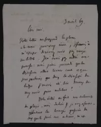 Lettre autographe signée de Émile OLLIVIER en date du 3 avril 1869. Une précision ?.