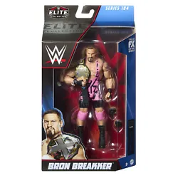 Count down to destruction with the Elite line debut of Bron Breakker (Pink Gear) in Mattel WWE Elite Series 104! Bron...