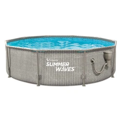 Stylish Natural Rattan exterior print adds extra flair to any backyard space. Type Above Ground Pool. Filter pump: 110...