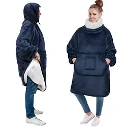 WEARABLE HOODIE BLANKET - A perfect sweater and blanket all in one. Made from 460 GSM of 100% premium microfiber fleece...