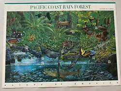 Sheet of 10, US stamps, pacific coast rain forest.