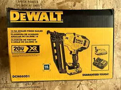 The cordless DEWALT DCN660D1 is perfect for fastening trim, baseboards and molding. The nailer drives 16-Gauge angled...