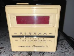 Vtg Realistic Chronomatic 241 AM/FM clock radio alarm. Alarm and am fm radio works the red numbers on clock screen have...