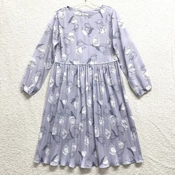 HAL FERMAN Vintage 1970s MIdi Floral Lavender Pleated, Size 8Darling flowy vintage dress made with quality fabric &...