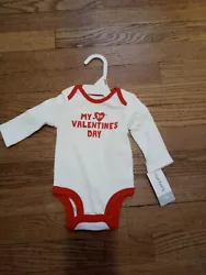 Carters Baby My First Valentines Day Long Sleeved Bodysuit Size NB NWT ❤.