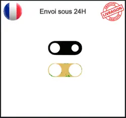 Lentille Vitre Caméra Arrière et Adhésif pour Iphone 7+ ou 8+.