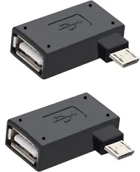 2 x Right Angled OTG Adapter. ★【 Convenient】:Simply connect the micro USB male port to your host devices and the...