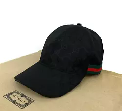 Authentic Gucci GG Monogram with Web Canvas Baseball Cap. Size : M circumference about 57cm / 22.3